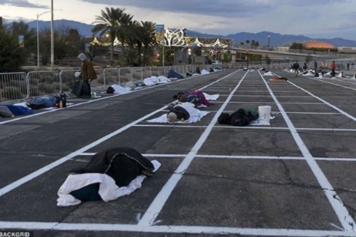 Las Vegas unveils 'social distancing rectangles' for the homeless, instead of actual shelters