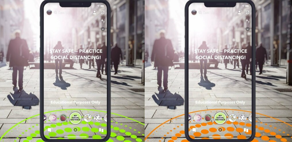 Snapchat social distancing filter