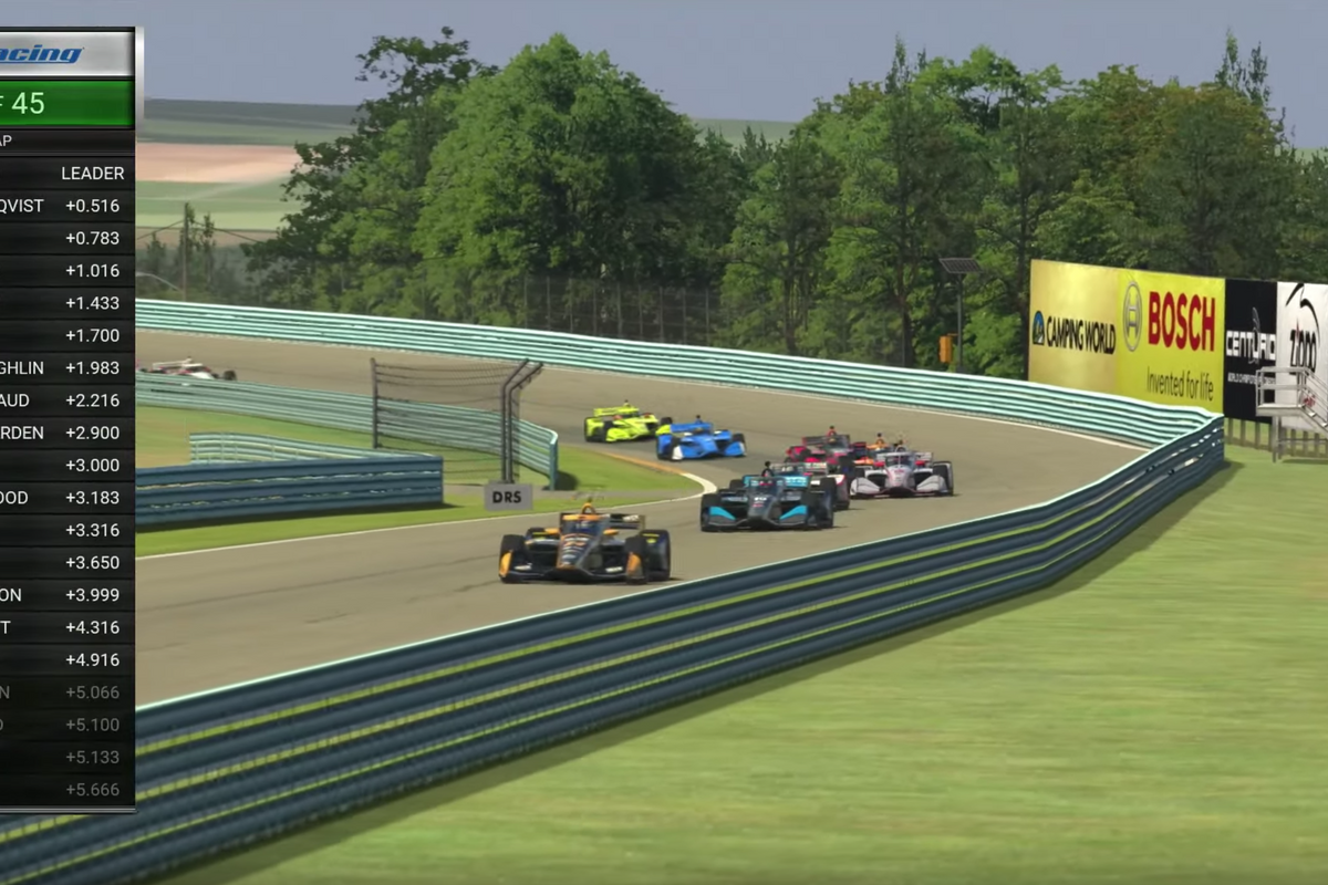 ​Virtual Indycar race using the iRacing game