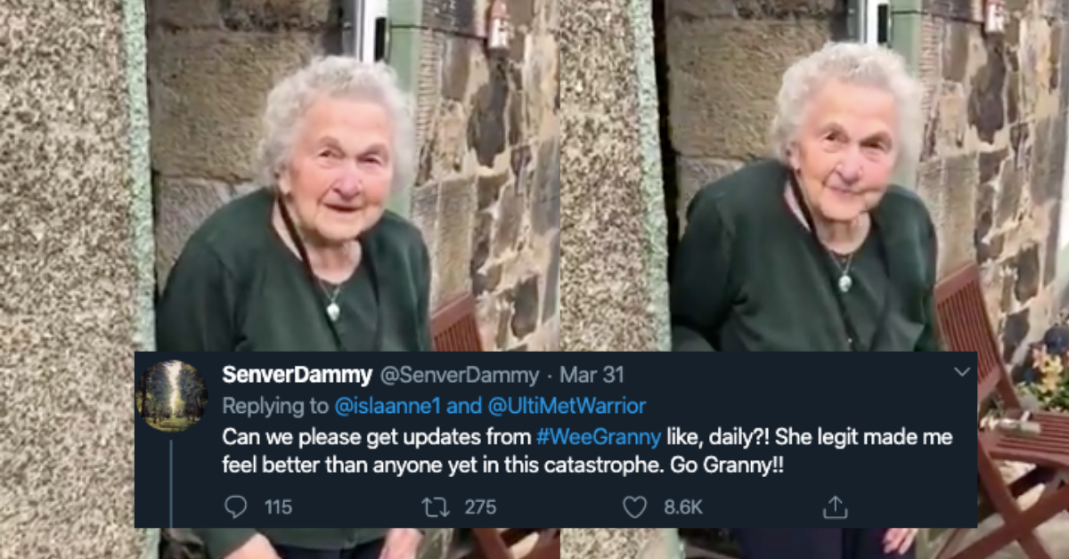 Tiny 93-Year-Old Scottish Grandmother's Reassuring Message To Her Grandkids Is The Good Cry We Could All Use Right About Now