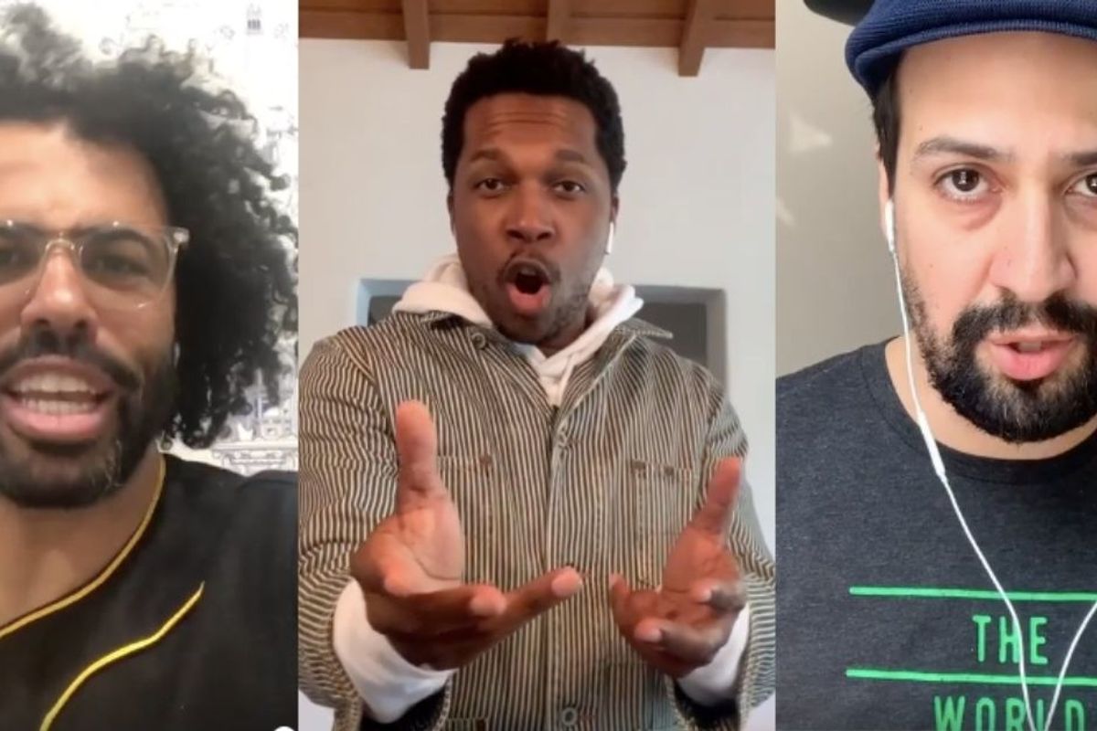 John Krasinski gathered the original Hamilton cast on Zoom to surprise a young fan