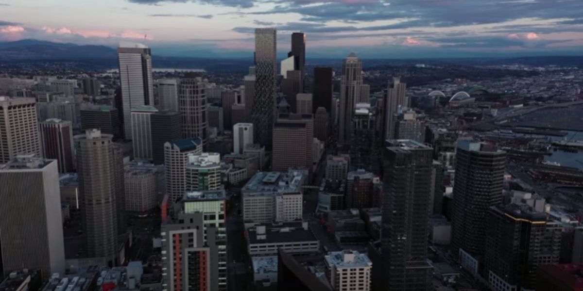 Haunting drone footage of Seattle under lockdown shows how the city has ...