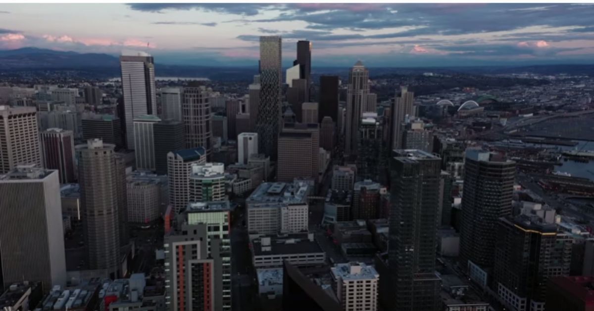 Haunting drone footage of Seattle under lockdown shows how the city has flattened the curve