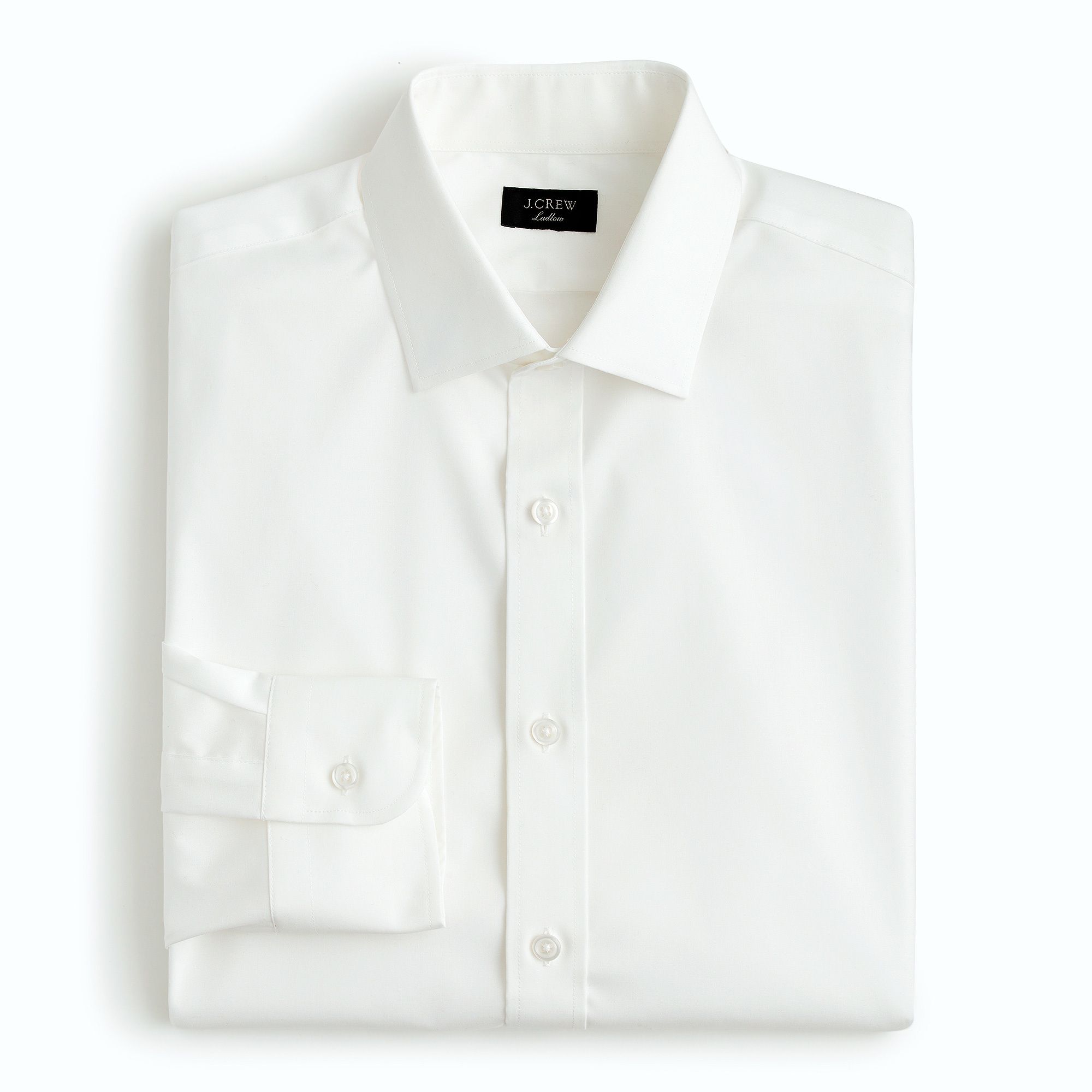 Folded white dress shirt