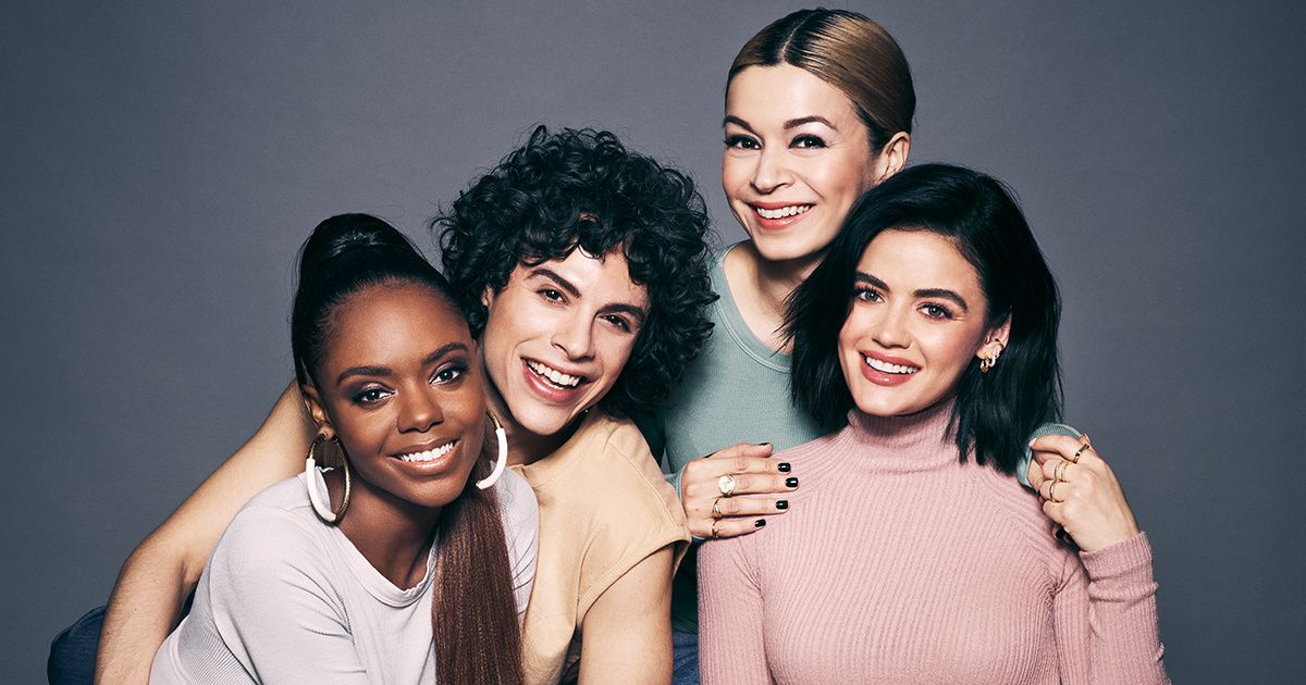 Ashleigh Murray, Jonny Beauchamp, Julia Chan, and Lucy Hale for a magazine cover.