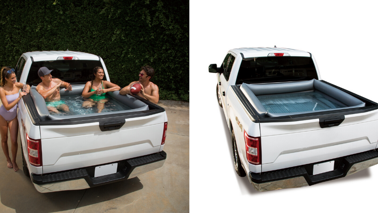This inflatable pool is made for the back of your truck, and we're calling it a pickup pond