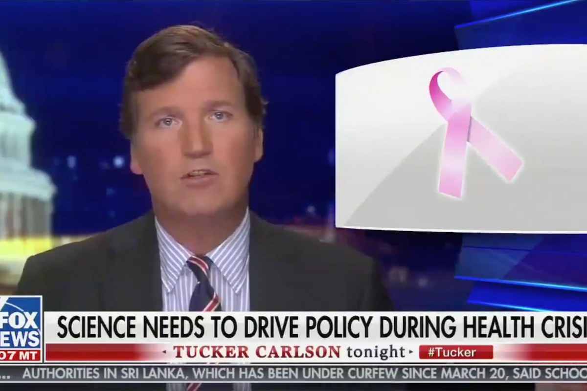 Someone Should Tell Tucker Carlson That Breast Cancer And Opioid Addiction Are Not Contagious