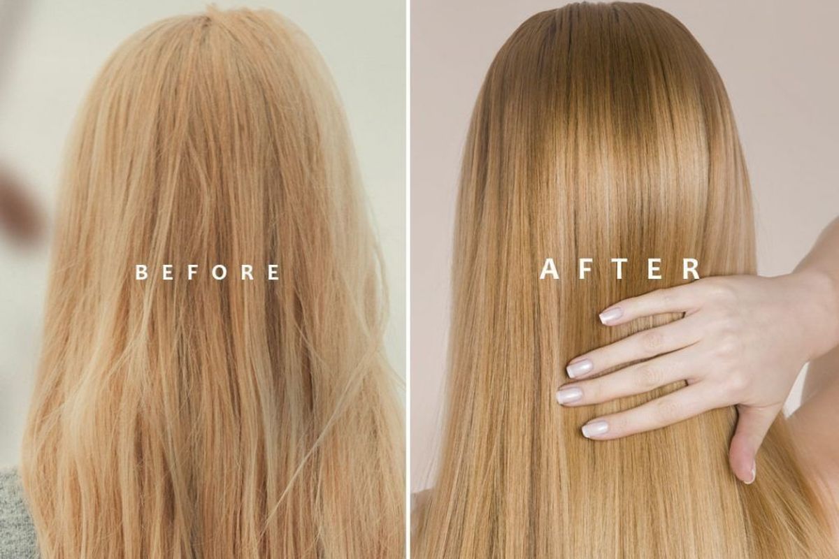 before and after hair mask