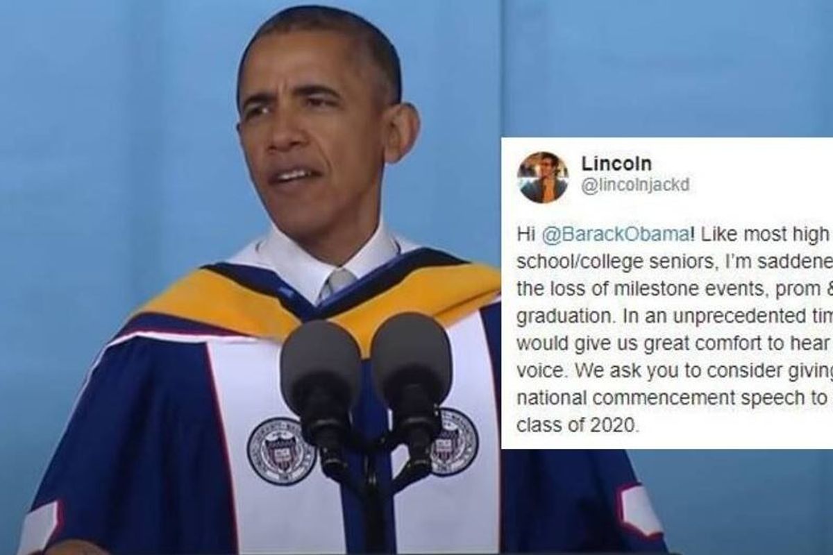 A high school senior asked Obama to give a commencement speech for the entire Class of 2020
