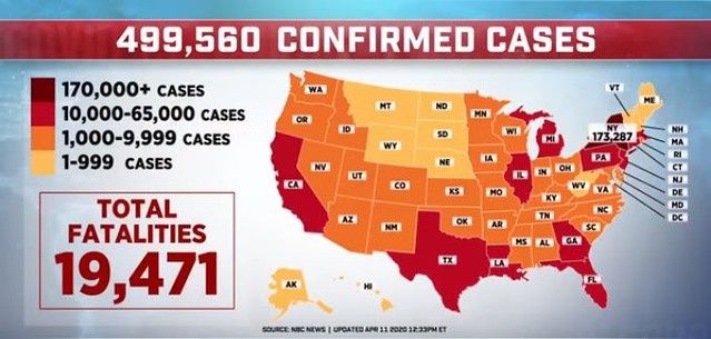 coronavirus confirmes cases April 11, 2020