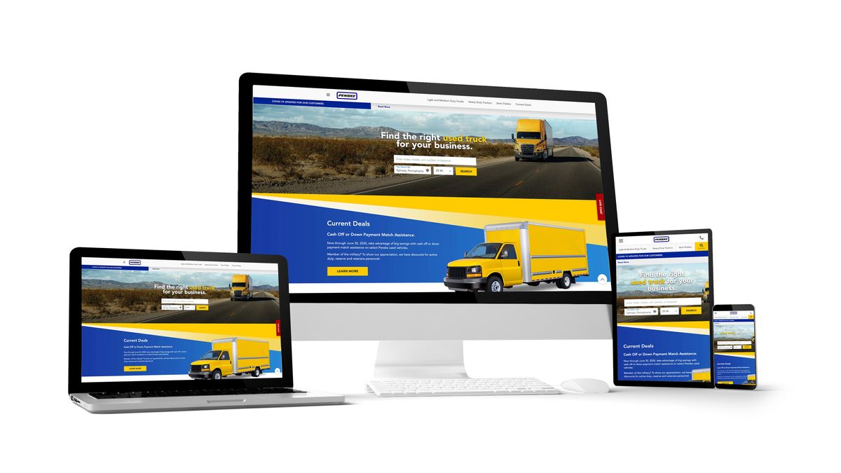 penske used trucks website on different devices