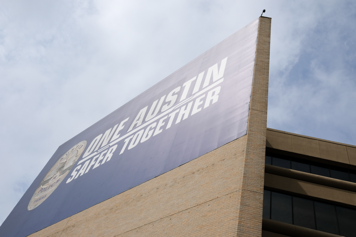 Austin police department banner headquarters