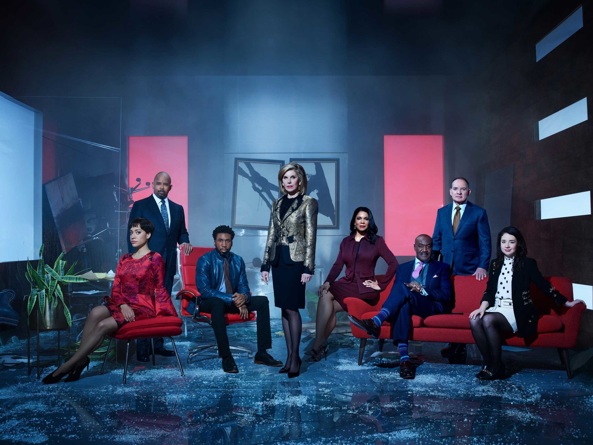 The cast of The Good Fight in a TV promo shot.