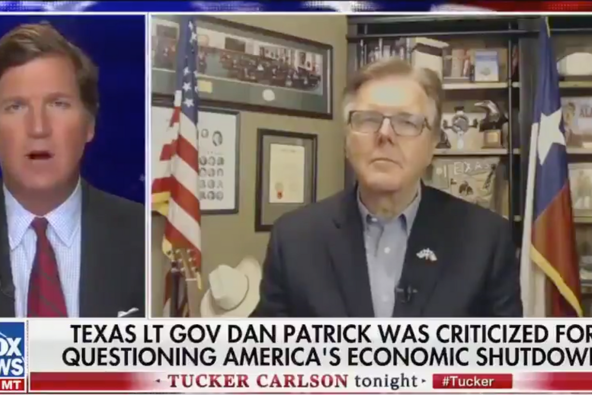 TX Lt. Gov Dan Patrick Insisting Everybody Die For Mammon. Again.