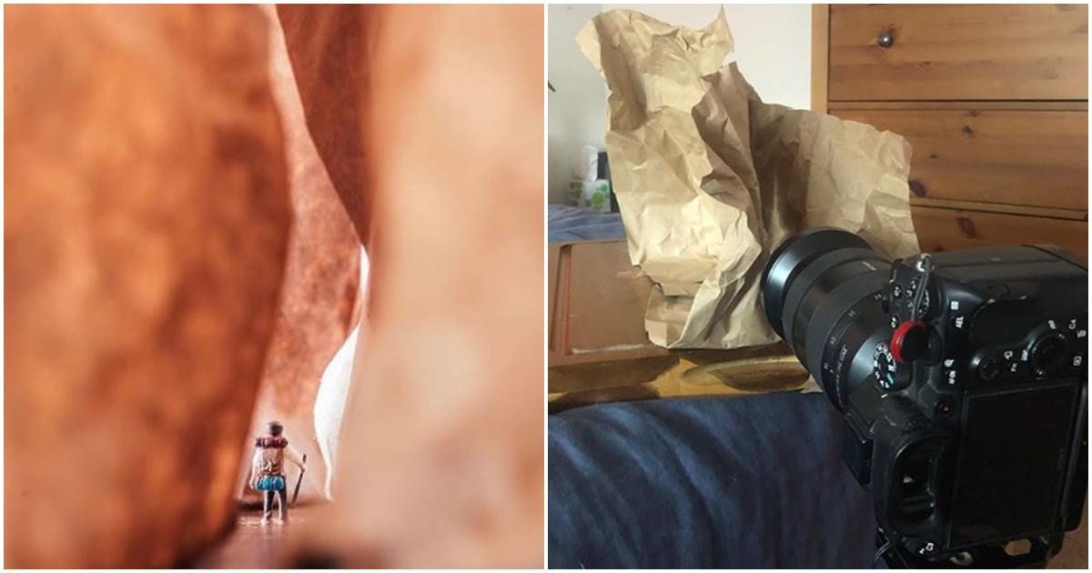 Quarantined travel photographer creates cool adventure photos using stuff she found around the house