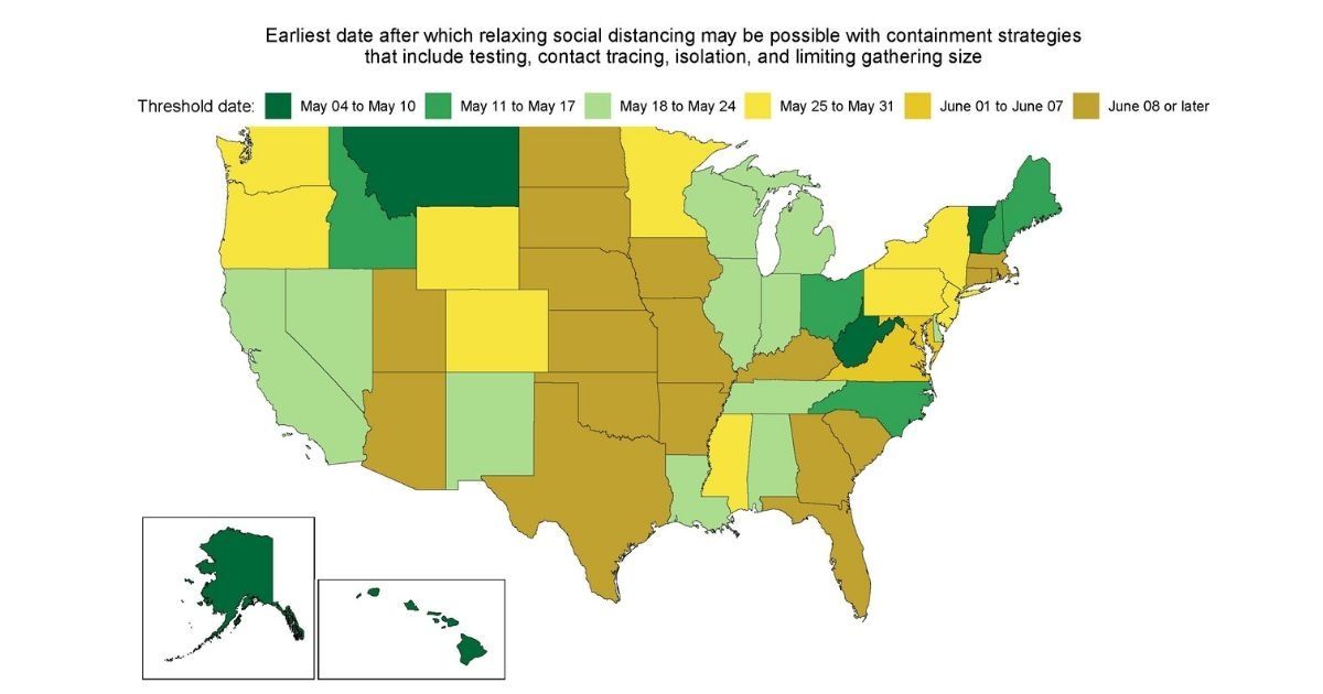 University of Washington map shows when each state can start to consider ending lockdowns