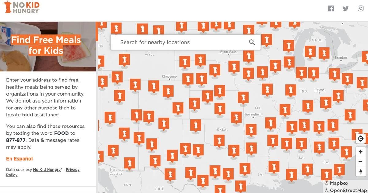 An interactive map shows where kids across America can get a free meal during the pandemic