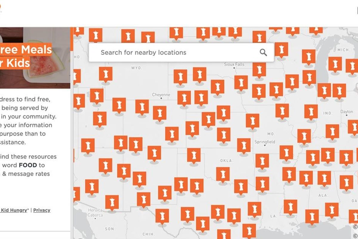 An interactive map shows where kids across America can get a free meal during the pandemic