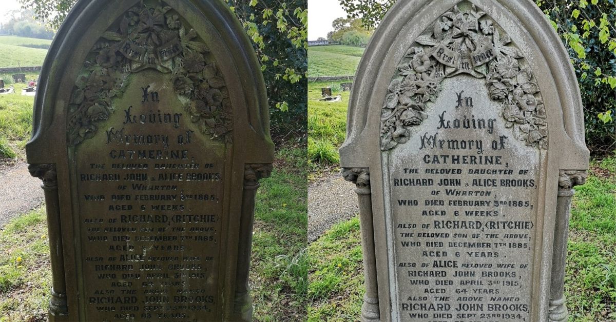 Family Uses Their Daily Exercise During Lockdown To Clean Up Strangers' Headstones At Local Cemeteries