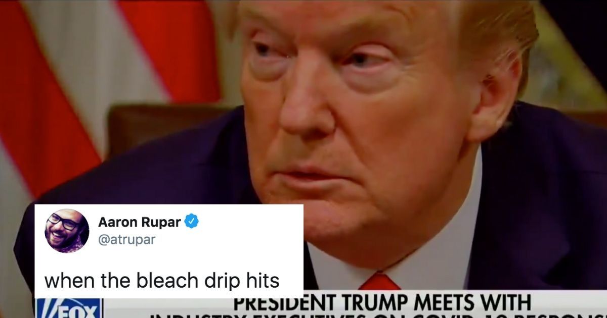 Trump Is Getting Roasted After Being Caught Quietly Slurring Words Into A Hot Mic During His Press Briefing