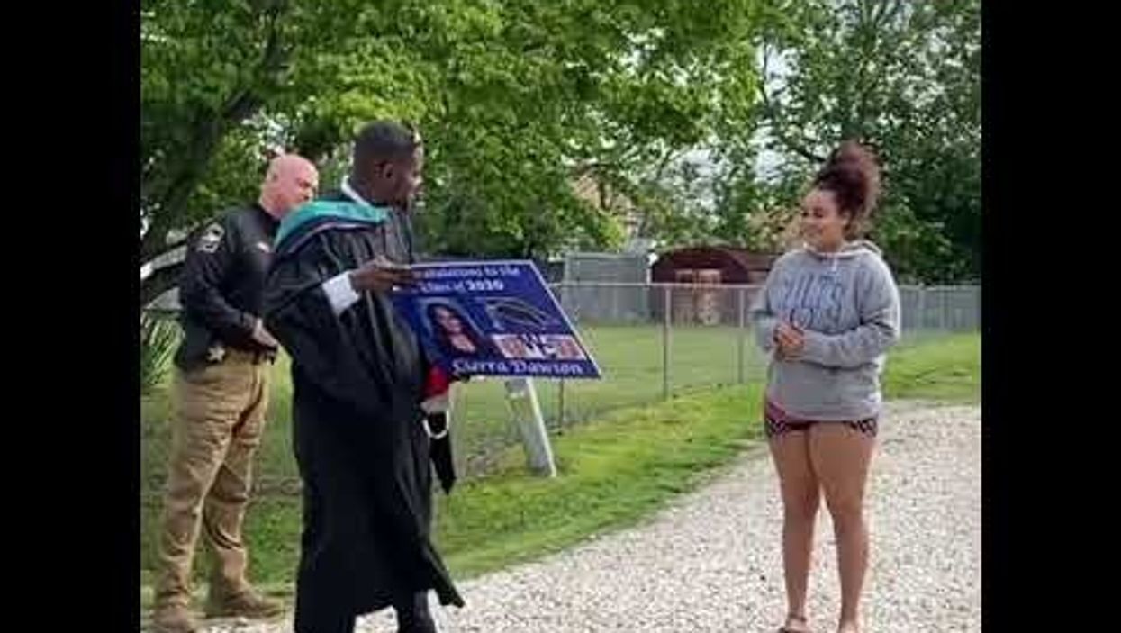 High school seniors received yard signs from their principal, and it might make you tear up