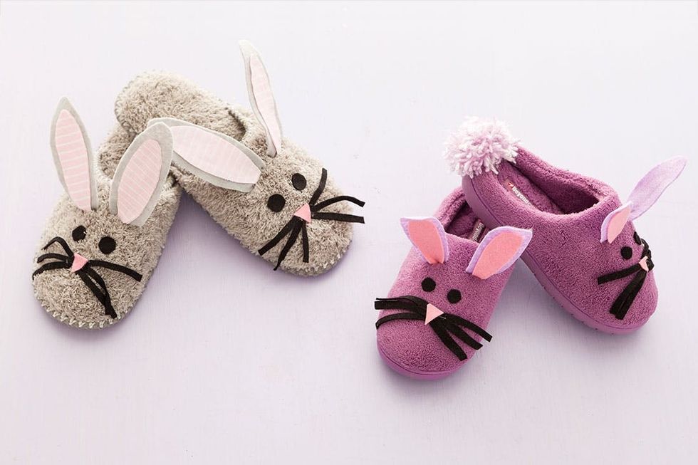 How to Turn an Old Pair of Slippers into Bunnies for Easter Brit + Co