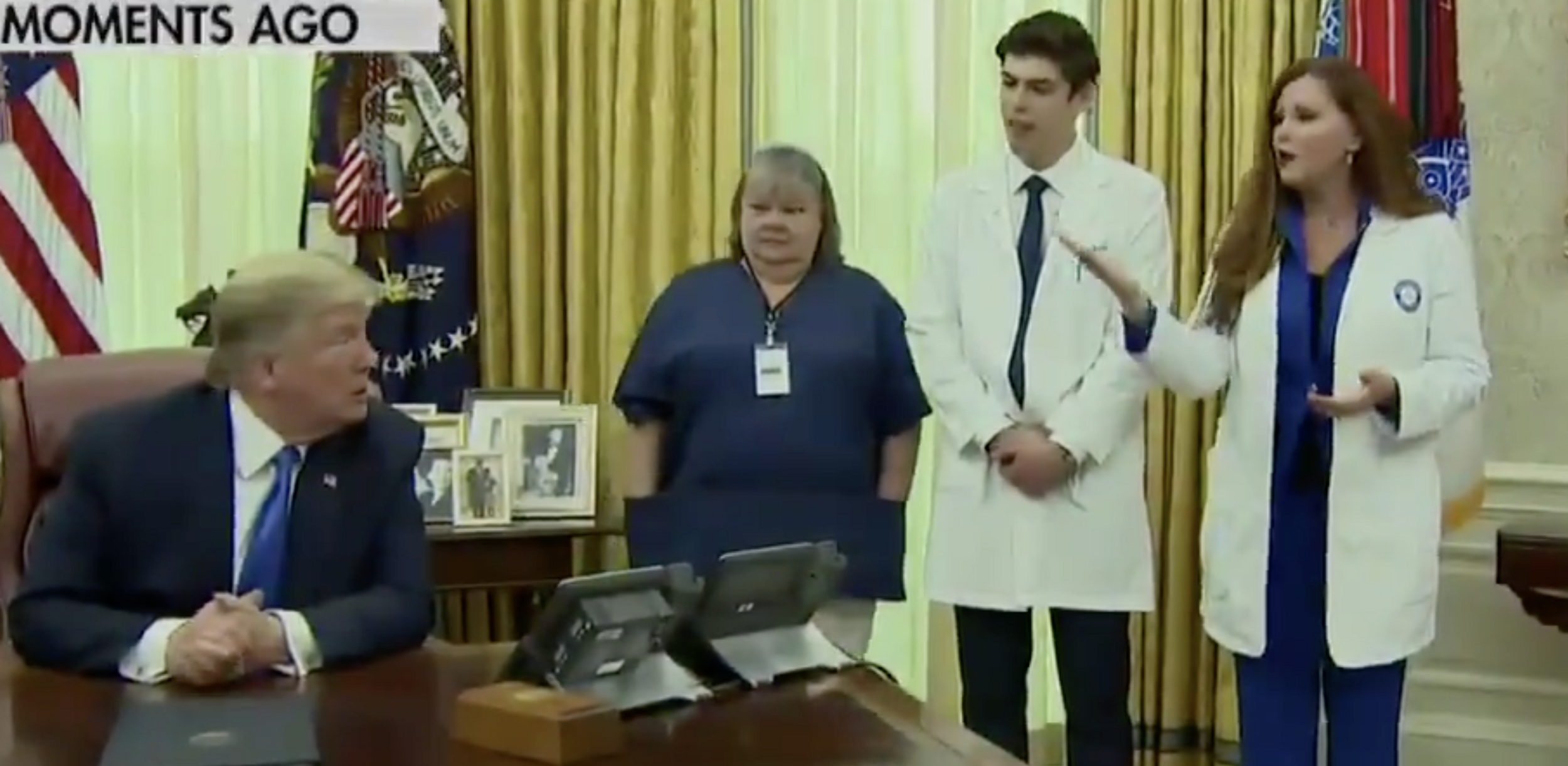 Trump Contradicts Nurse's Claim That Protective Equipment Has Been 'Sporadic' During Nurse Appreciation Event