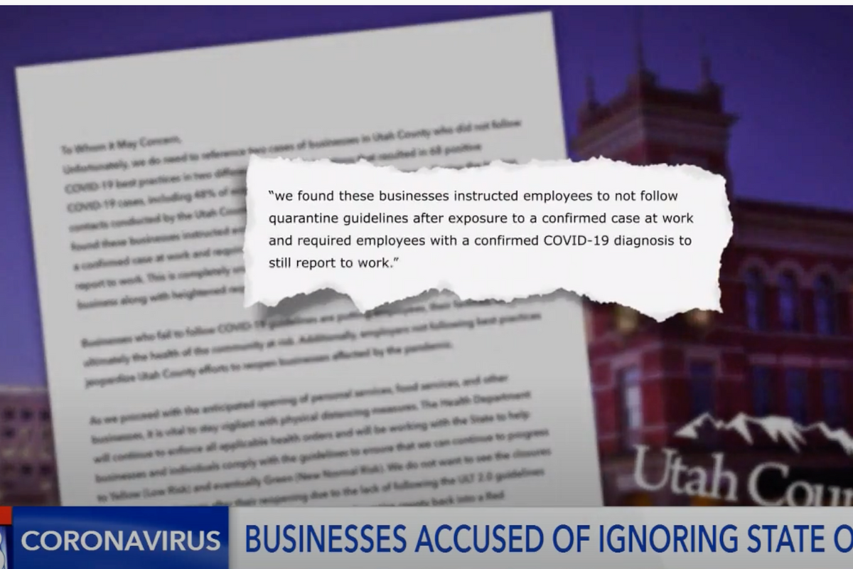 Utah Businesses Forced Employees Sick With COVID-19 To Work But Let’s Not Identify Them Or Anything