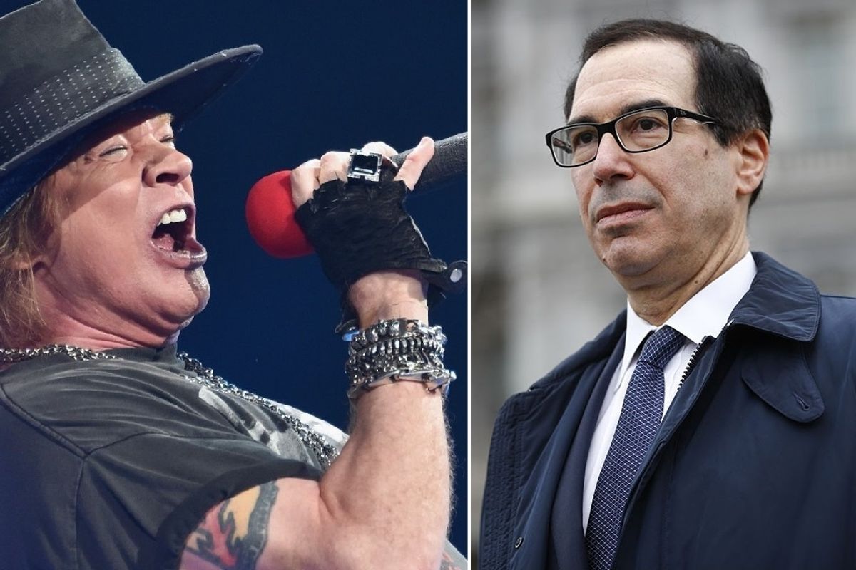Axl Rose and Steven Mnuchin