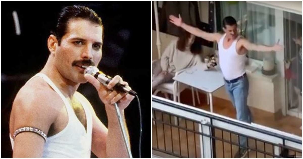 Freddie Mercury impersonator entertains his neighbors and us all with epic 'I Want to Break Free'