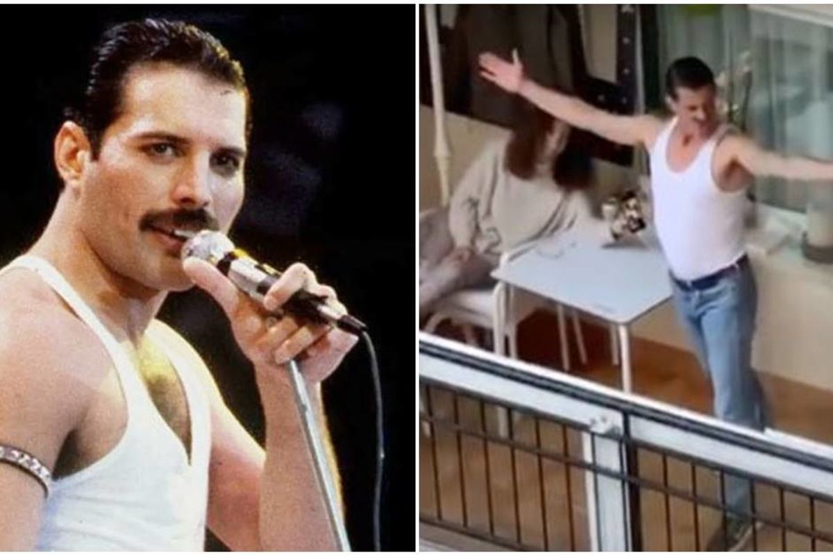 Freddie Mercury impersonator entertains his neighbors and us all with epic 'I Want to Break Free'