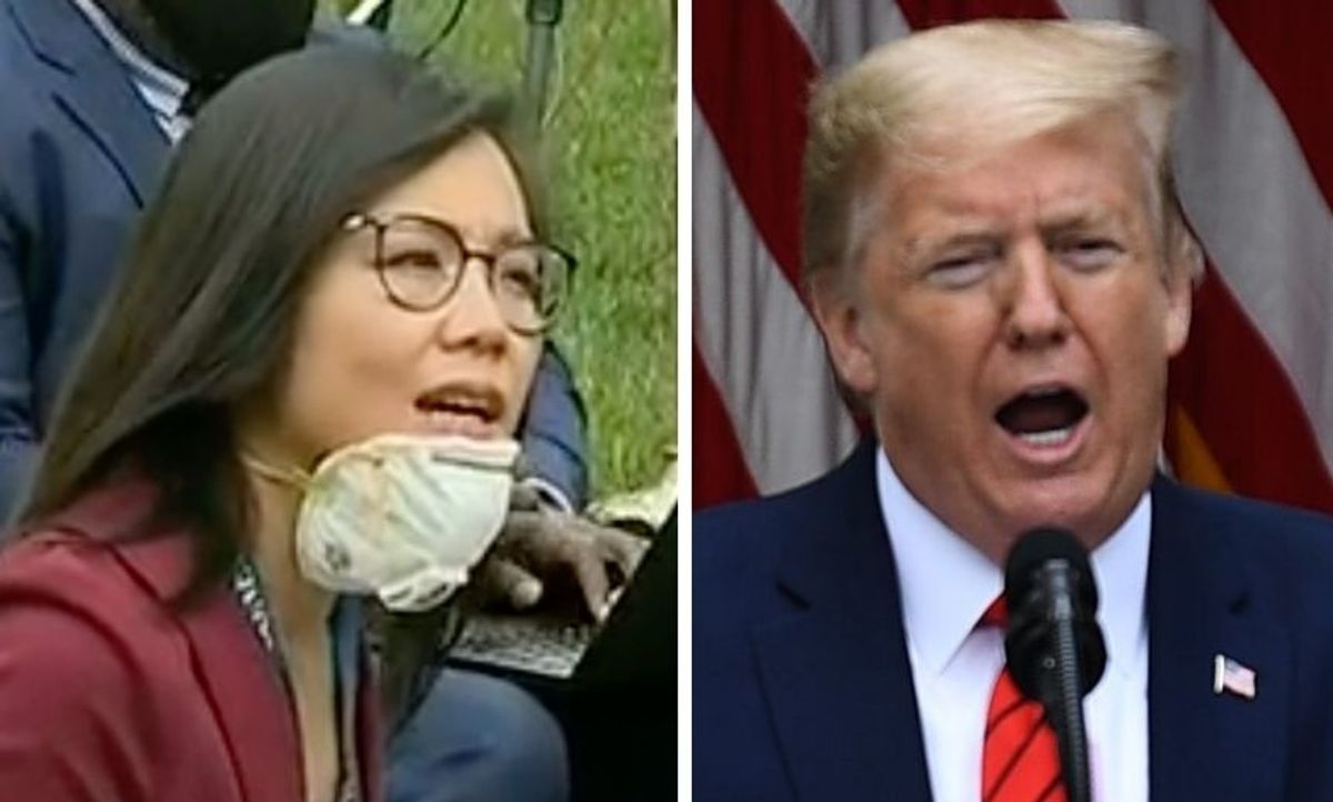 Trump Told an Asian-American Reporter to 'Ask China' About Virus Testing Then Stormed Off After She Pushed Back