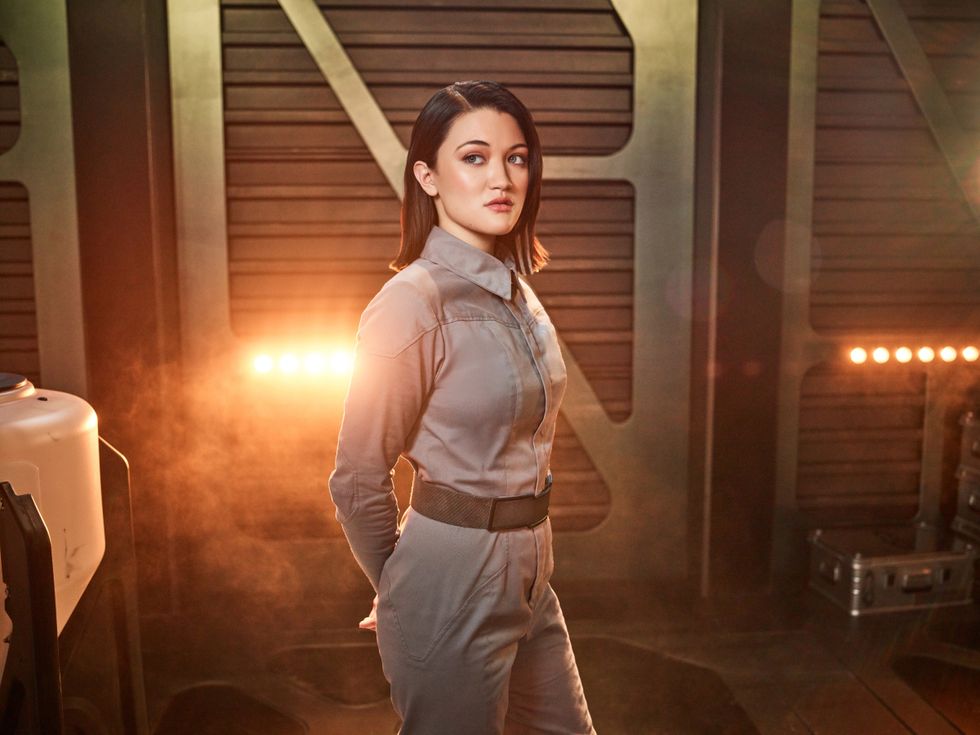 Isa Briones on the set of Star Trek: Picard.