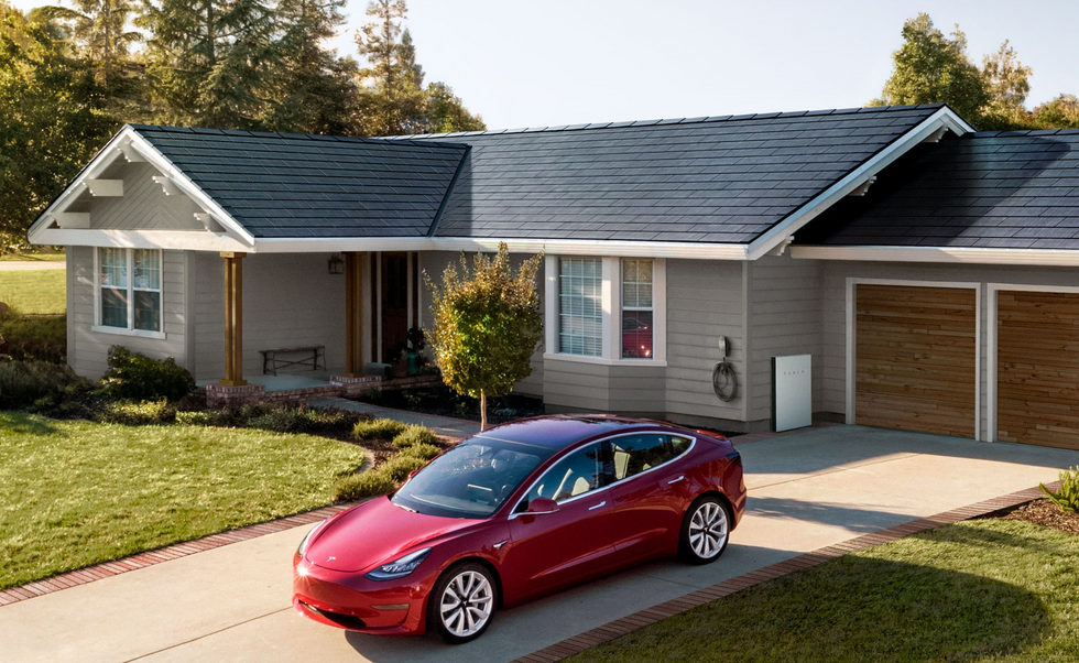 Tesla solar roof tiles