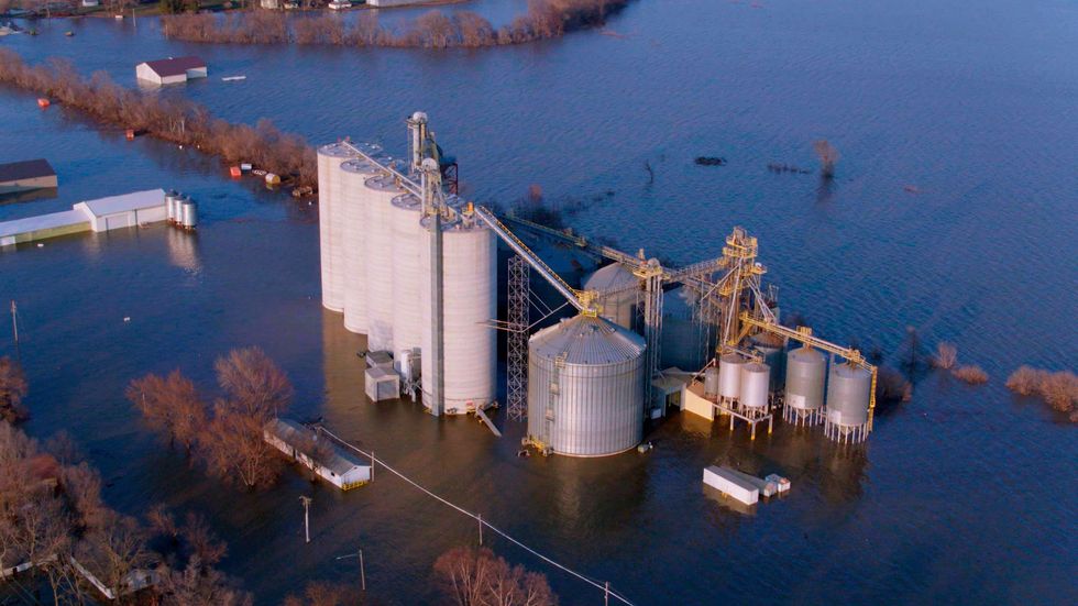 A flooded heartland farm.\u200b
