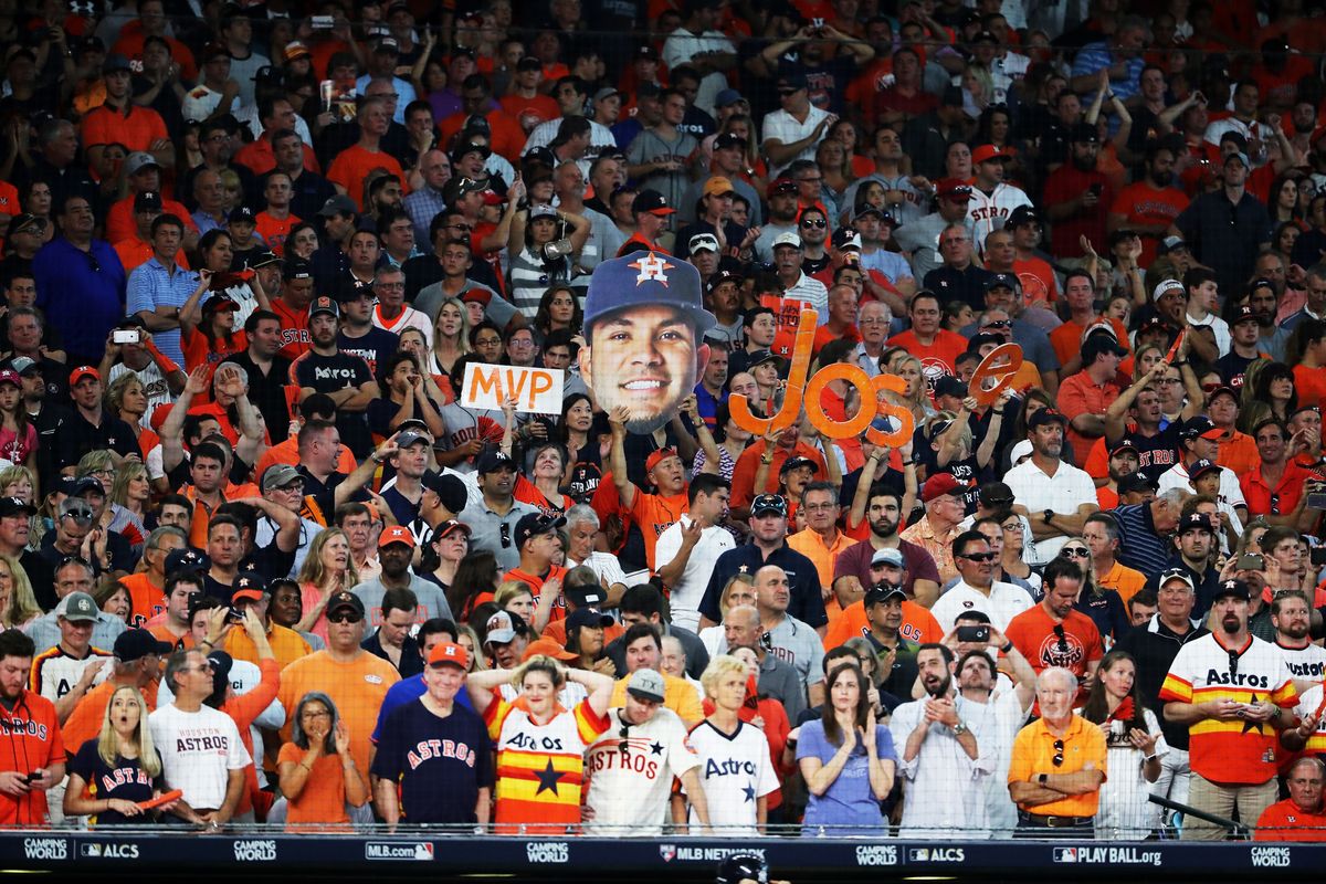 Astros fans at a playoff game