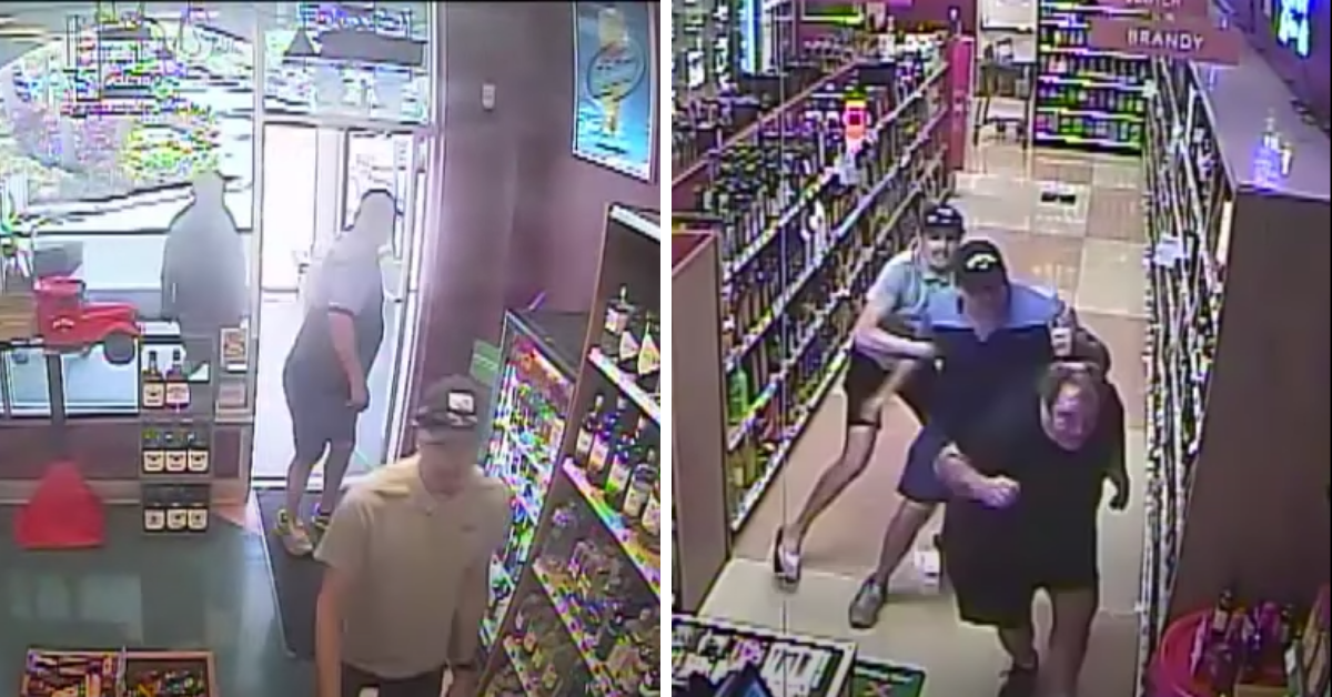 Guy Holds The Door Open For Liquor Store Customer Only To Attack Him After He Fails To Say 'Thank You'