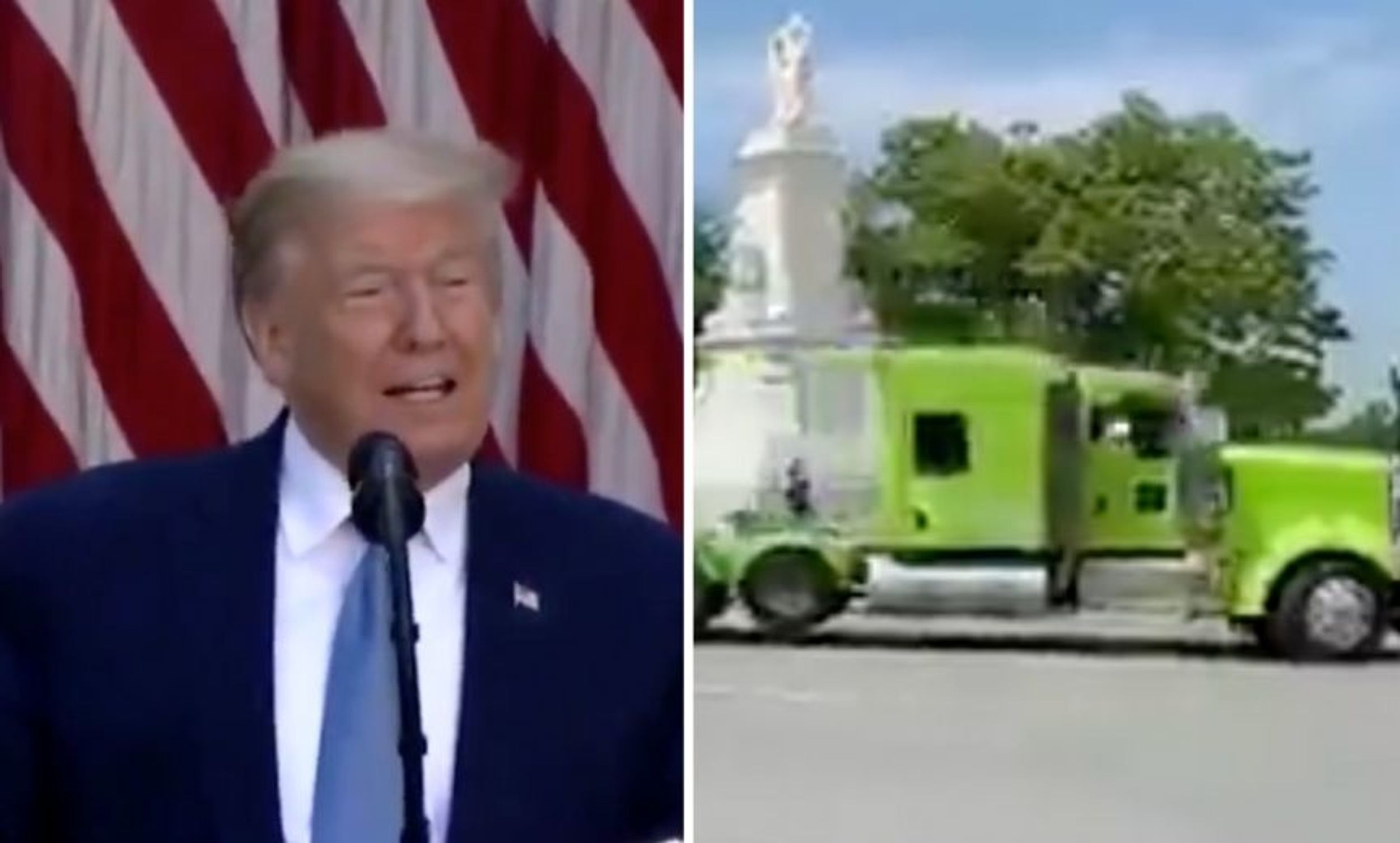 Trump Claims Truckers Honking Their Horns in Protest Outside White House Was a Pro-Trump 'Sign of Love'--It Wasn't