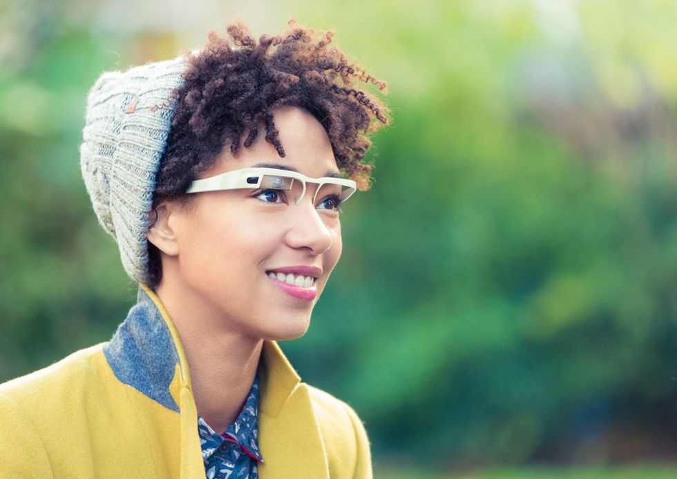 Augmented reality glasses stock image