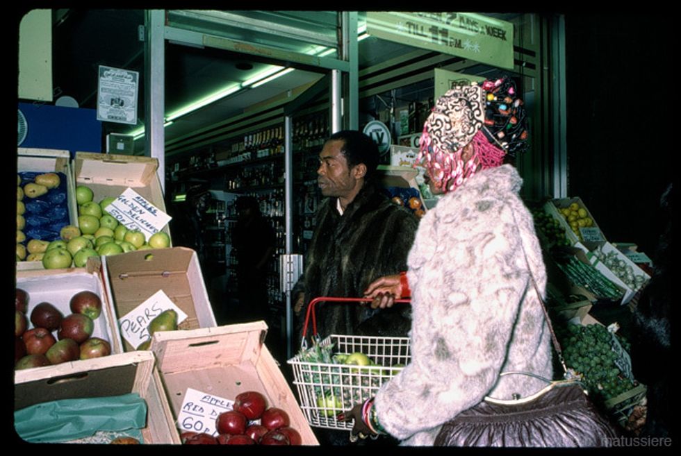 Fela Kuti at a market.