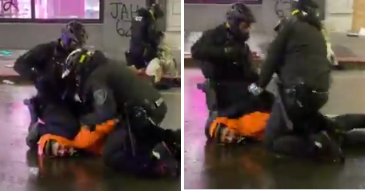 Seattle Cop Forcefully Shoves Colleague's Knee Off Protester's Neck During Arrest As Bystanders Cry Out In Viral Video