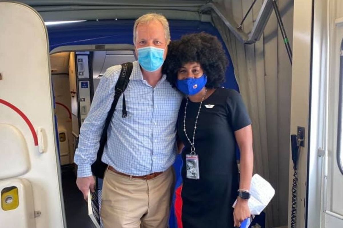 A Black flight attendant shared an unexpectedly uplifting exchange with a white Fortune 500 CEO