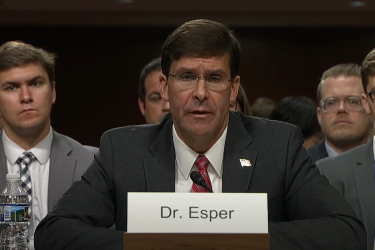 SecDef Mark Esper Briefly Grows Pair, Presents It As Love Gift To Dear Leader Trump