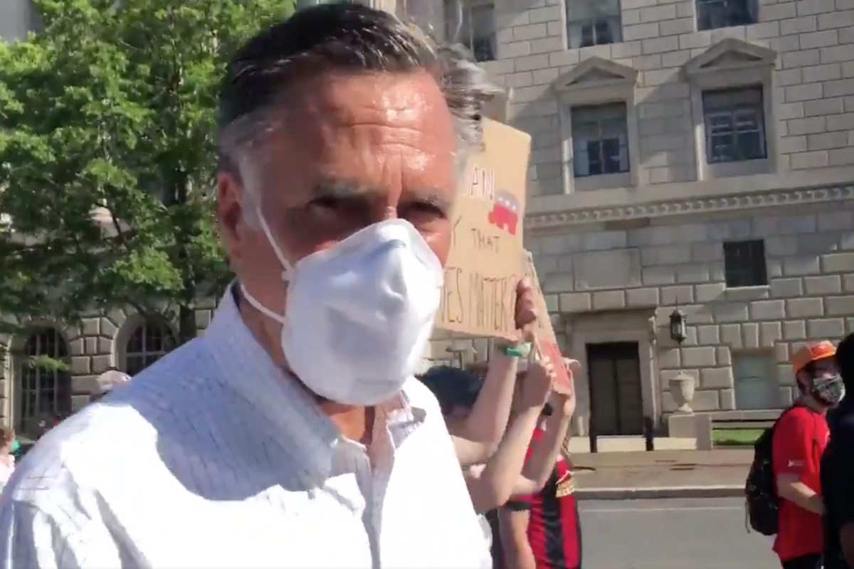 Mitt Romney At A Black Lives Matter Protest? Sure, 2020, Why Not.