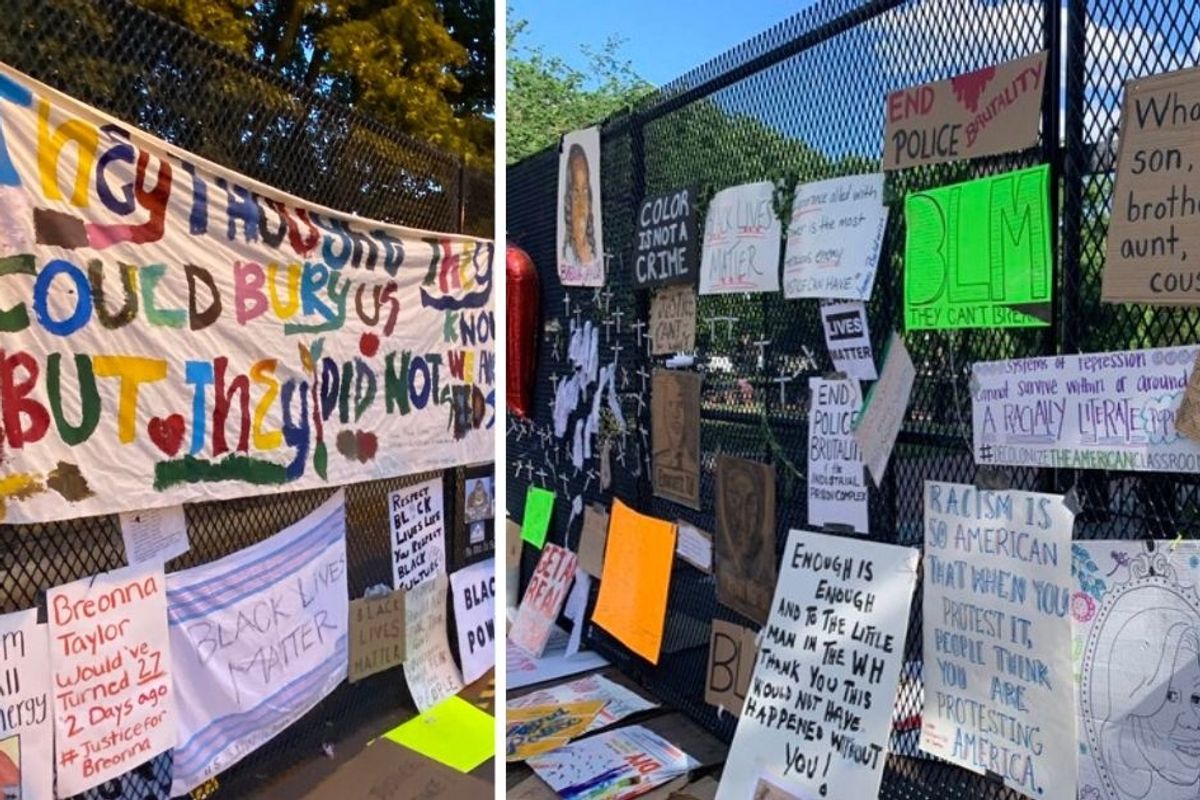 Protesters turn White House fencing into a 1.7-mile monument to racial justice