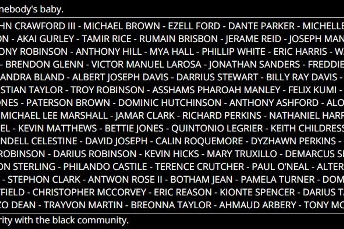 Babynames.com posted an incredibly powerful show of solidarity with the black community