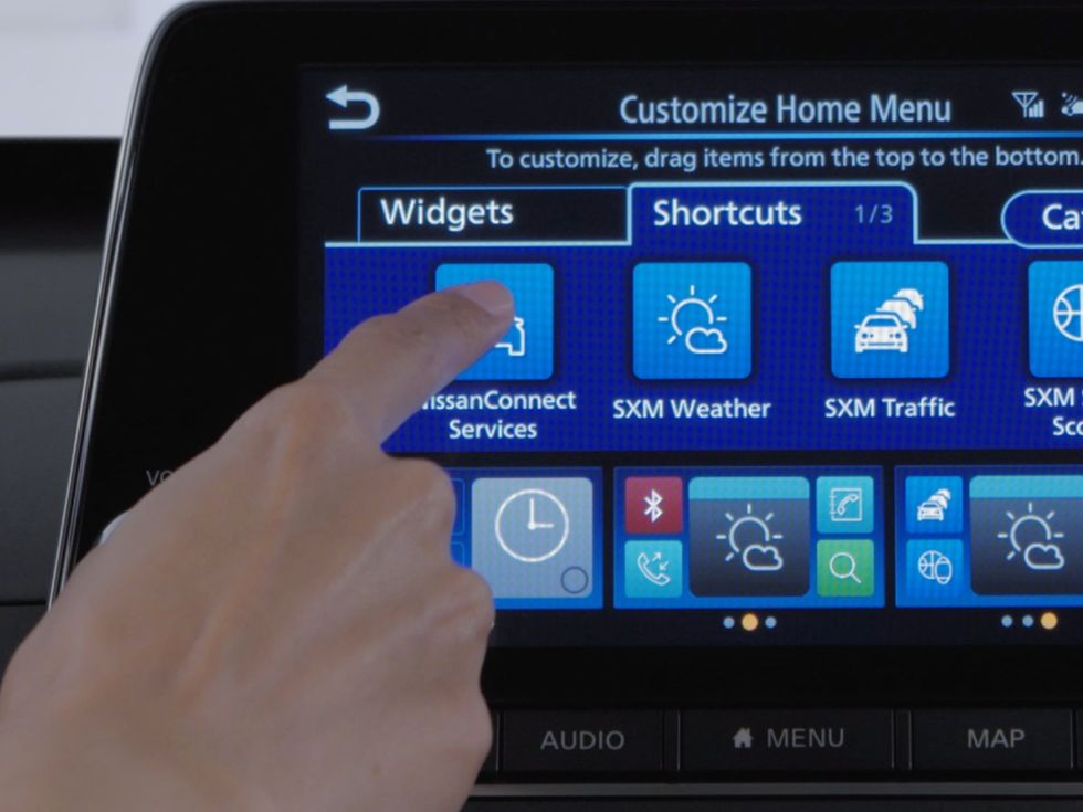 NissanConnect Services screen car