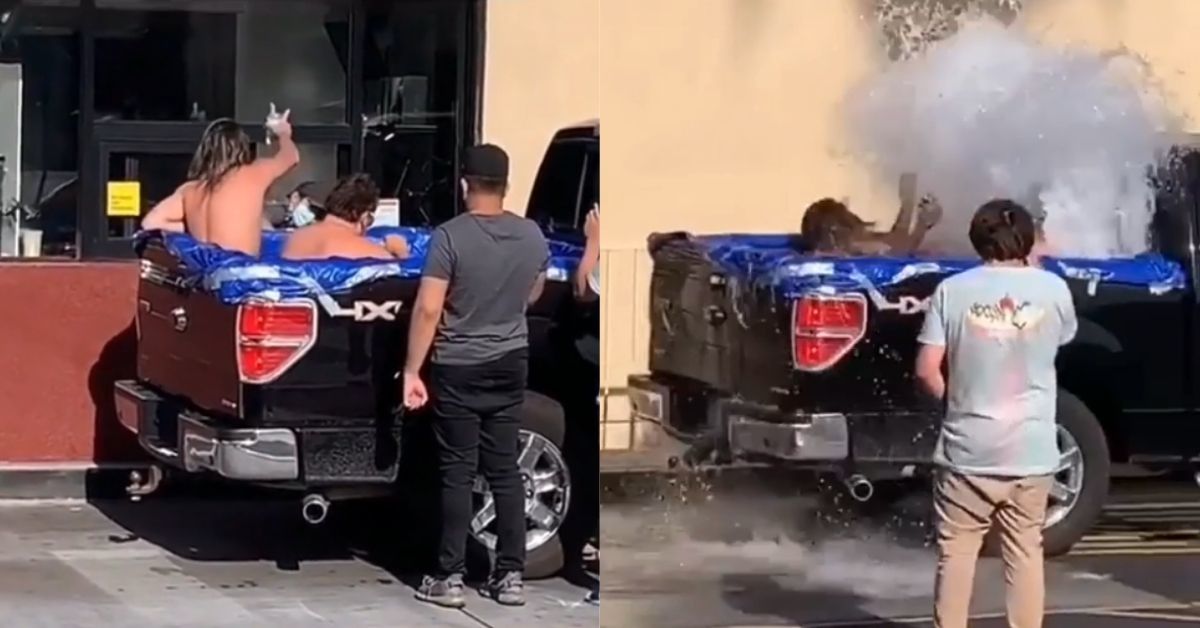 Some Guys Had Their McFlurries Ruined After Going Through McDonald's Drive-Thru In Truck's Makeshift Swimming Pool
