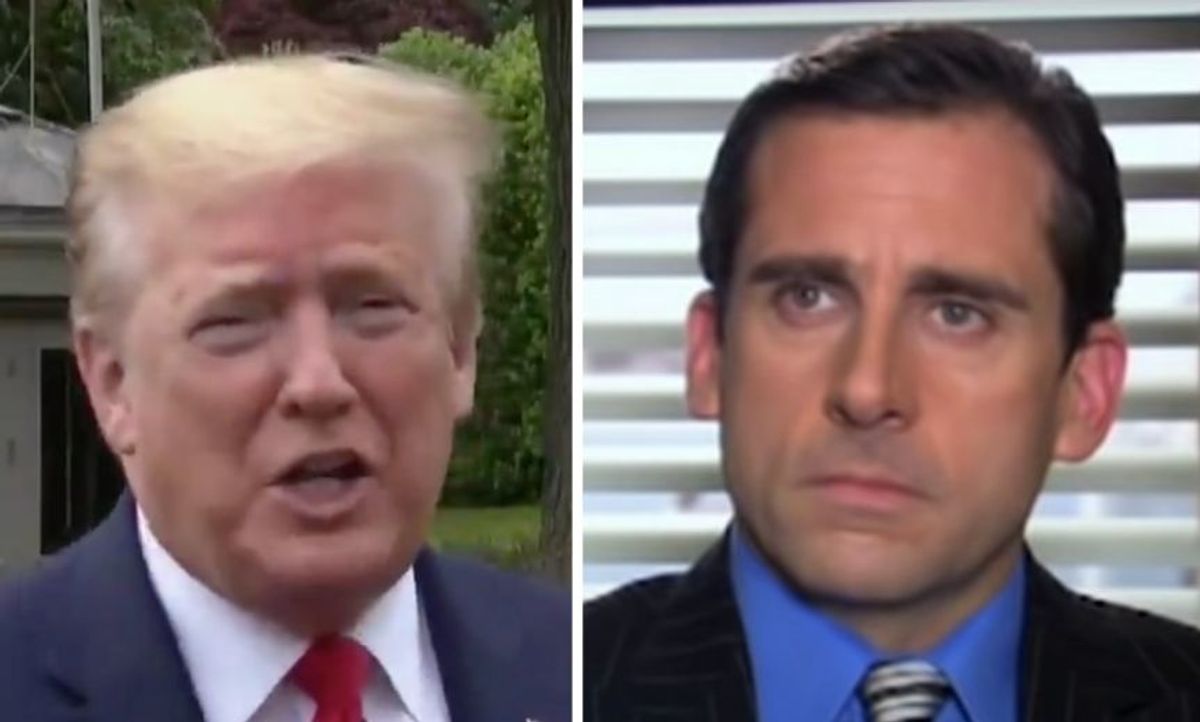 The DNC Just Perfectly Roasted Trump for His Bizarre Michael Scott-Like Explanation of His Negative Virus Test Result