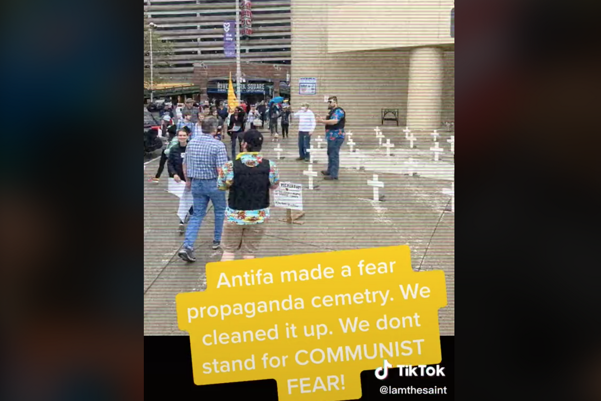 Proud Boys Tore Down A COVID-19 Memorial, Because Caring That People Died Is For Commies